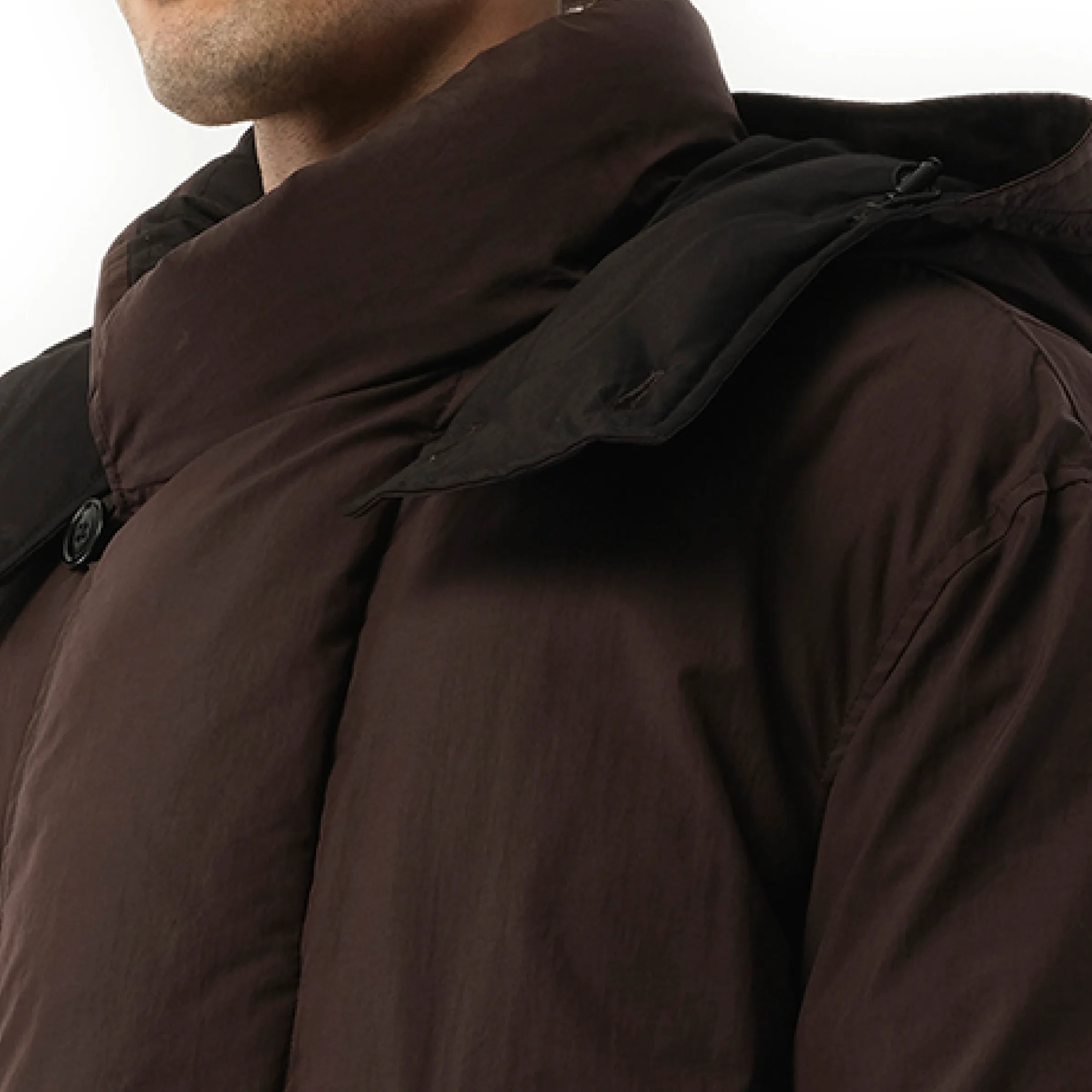 B Hooded Puffer Blouson in Espresso