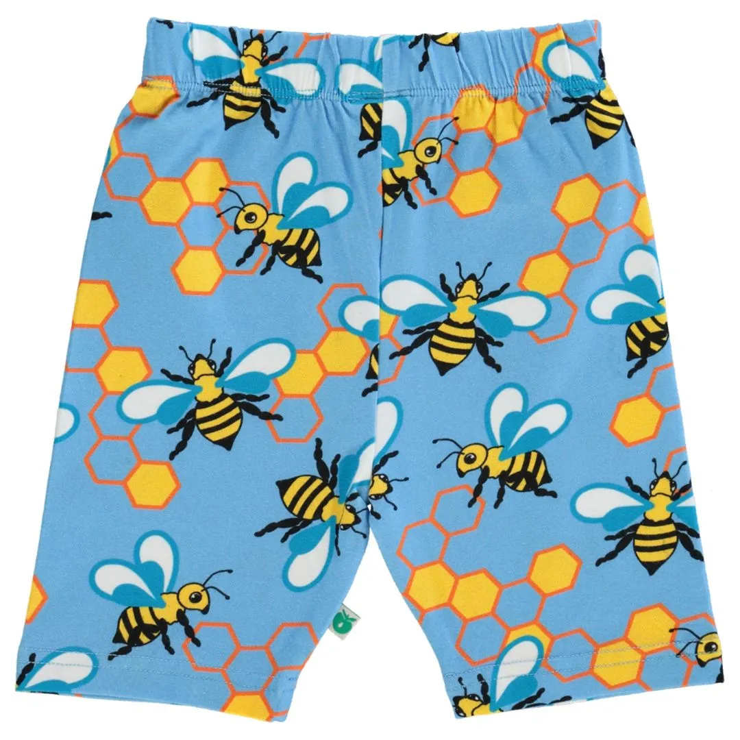 Bees Cycling Shorts in Blue Grotto