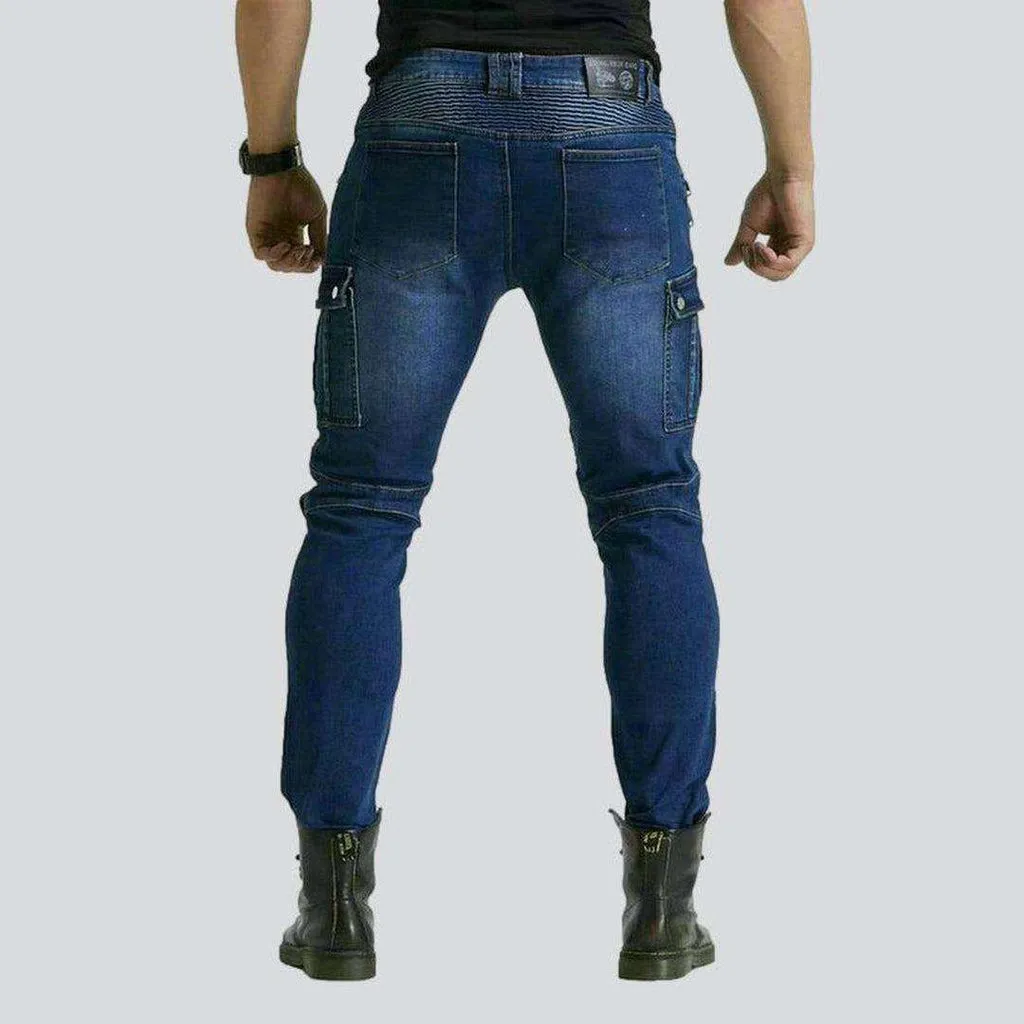 Biker cargo jeans with zippers