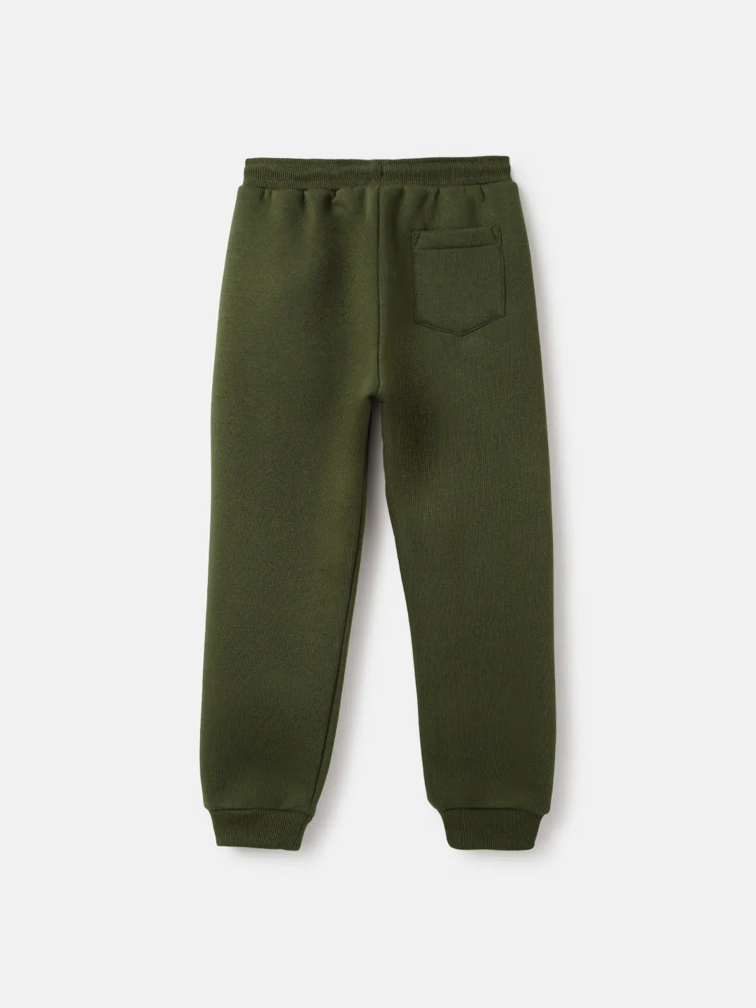 Blue Giraffe Boys Olive Solid Regular Fit Mid-Rise Joggers Style Track Pant