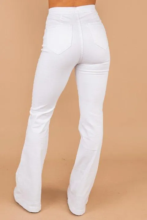 Break It Down White Flare Jeans