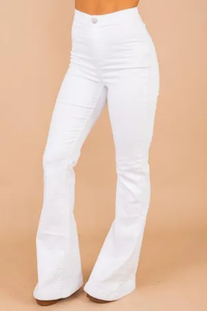 Break It Down White Flare Jeans