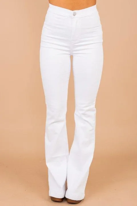 Break It Down White Flare Jeans