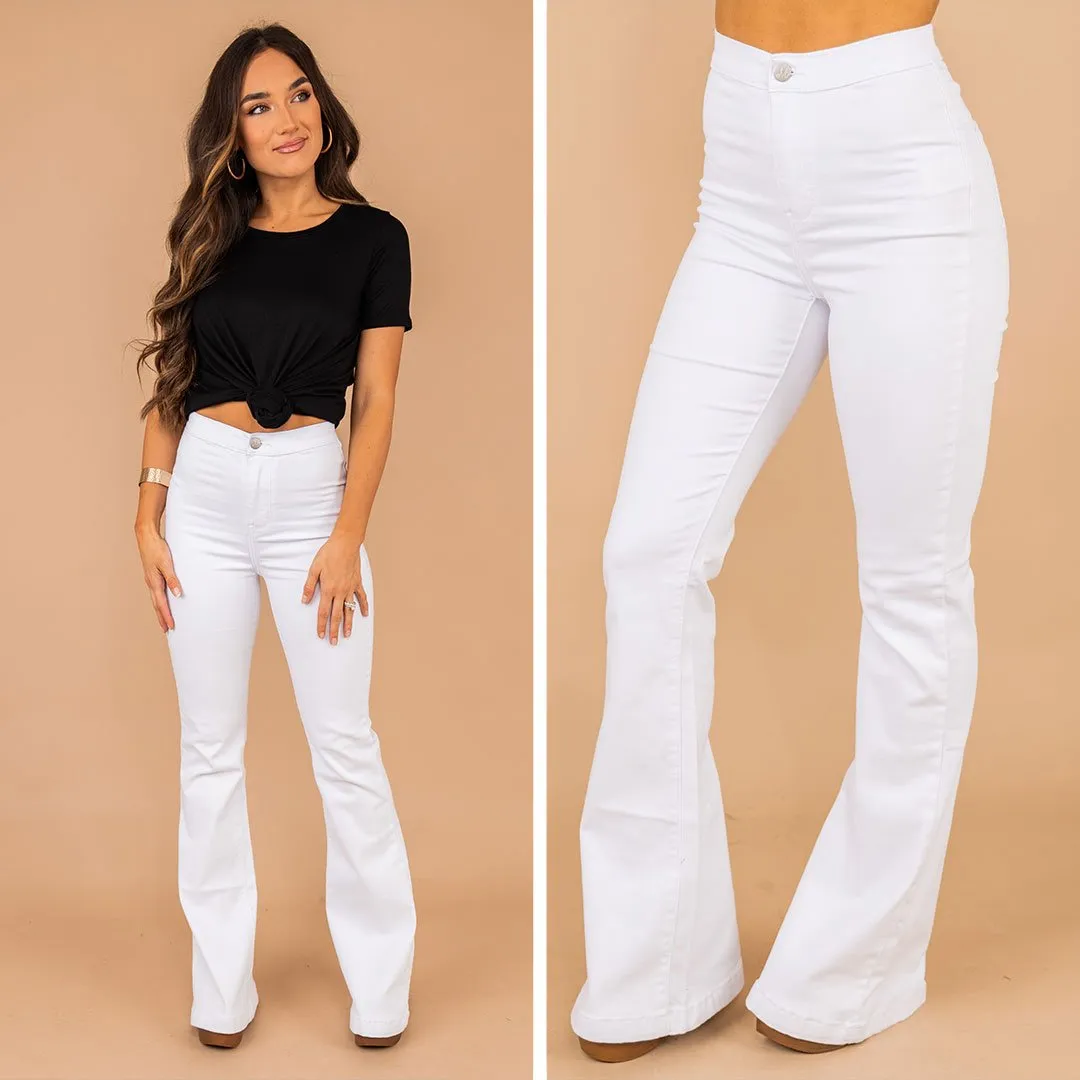 Break It Down White Flare Jeans