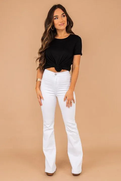 Break It Down White Flare Jeans