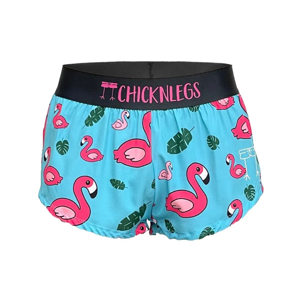 ChicknLegs Women's Flamingo Split Shorts 1.5"