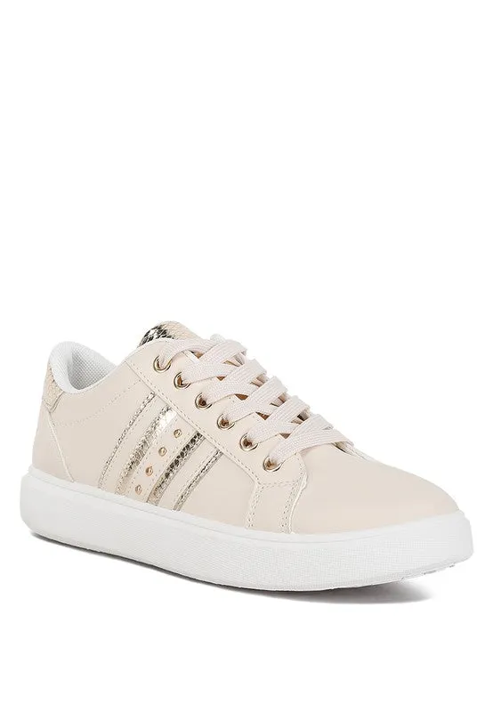 Claude Faux Leather Back Panel Detail Sneakers - online exclusive