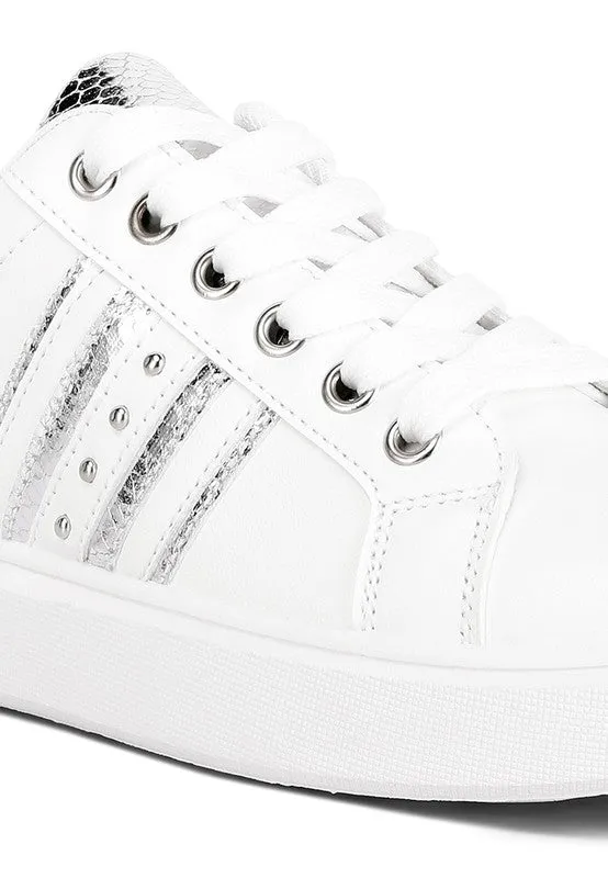 Claude Faux Leather Back Panel Detail Sneakers - online exclusive