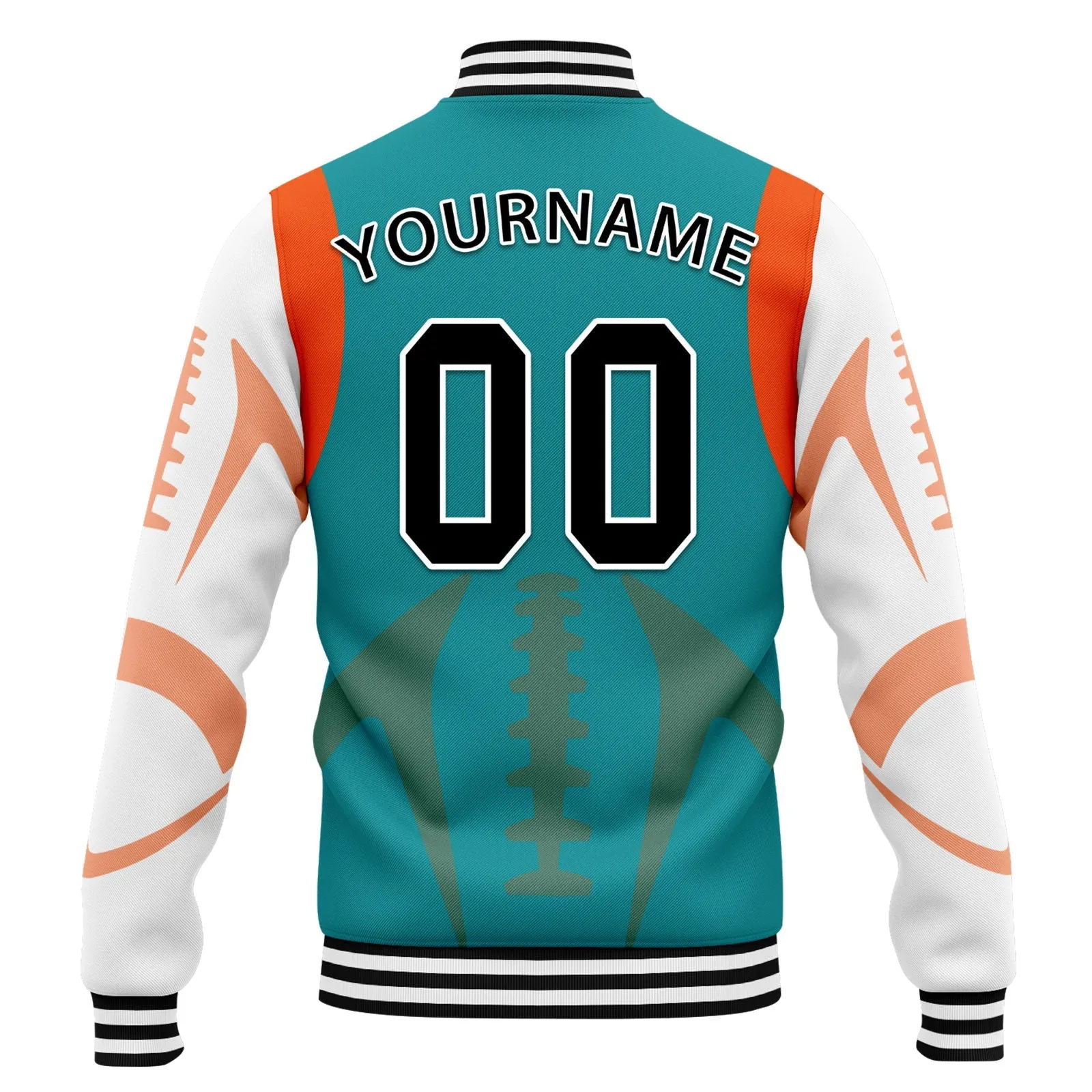 Custom Light Green Miami Jacket Bomber Full-Snap Varsity Letterman Personalized Jacket FZ005-D025004-25