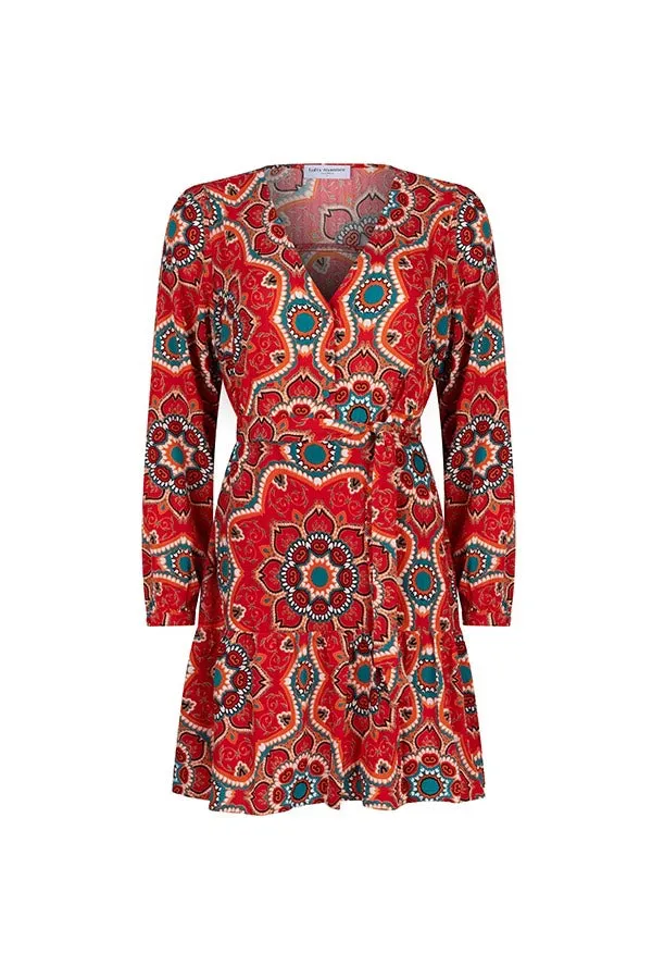 Dress Elara - Rood Dessin