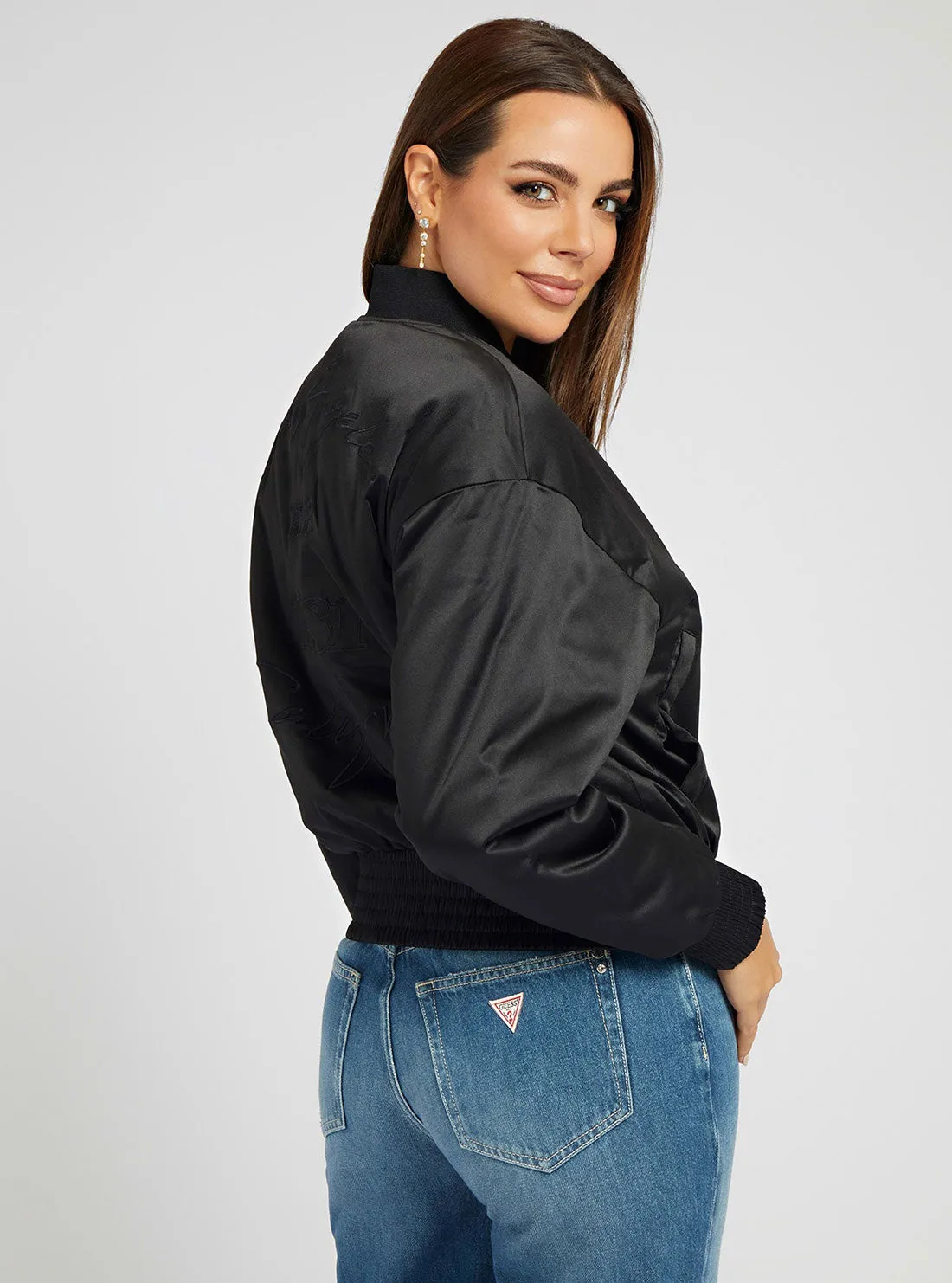 Eco Black Alexia Bomber Jacket