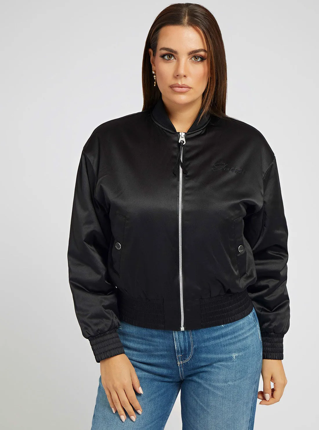 Eco Black Alexia Bomber Jacket