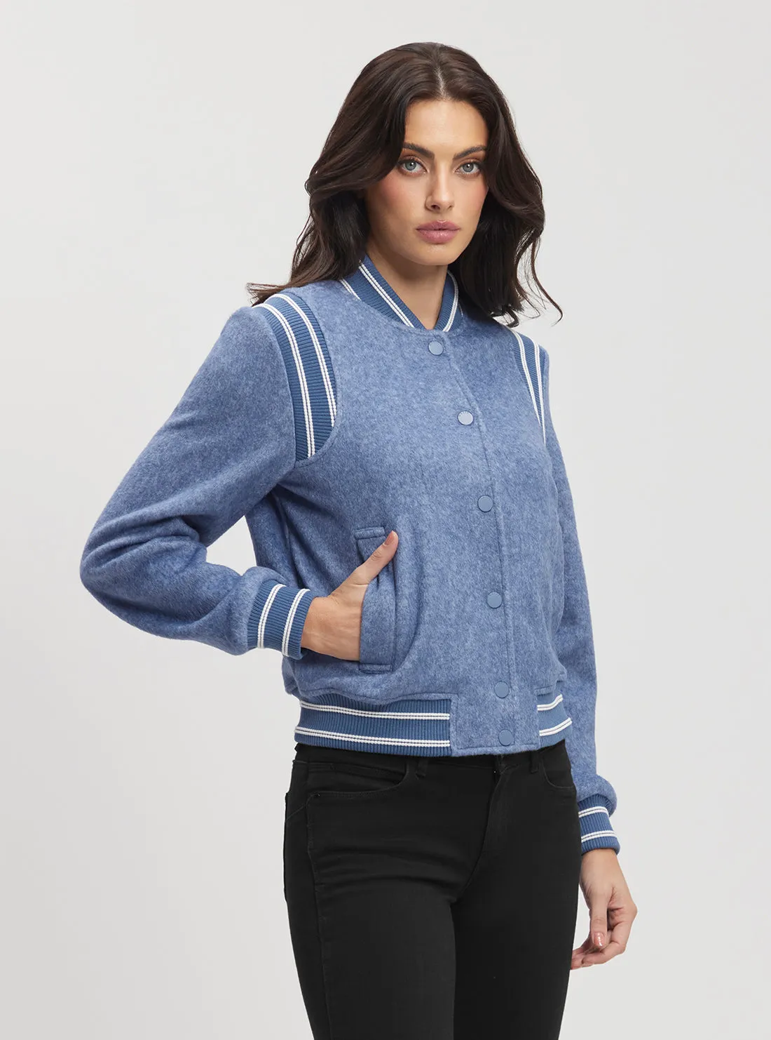 Eco Blue Gloria Logo Bomber Jacket