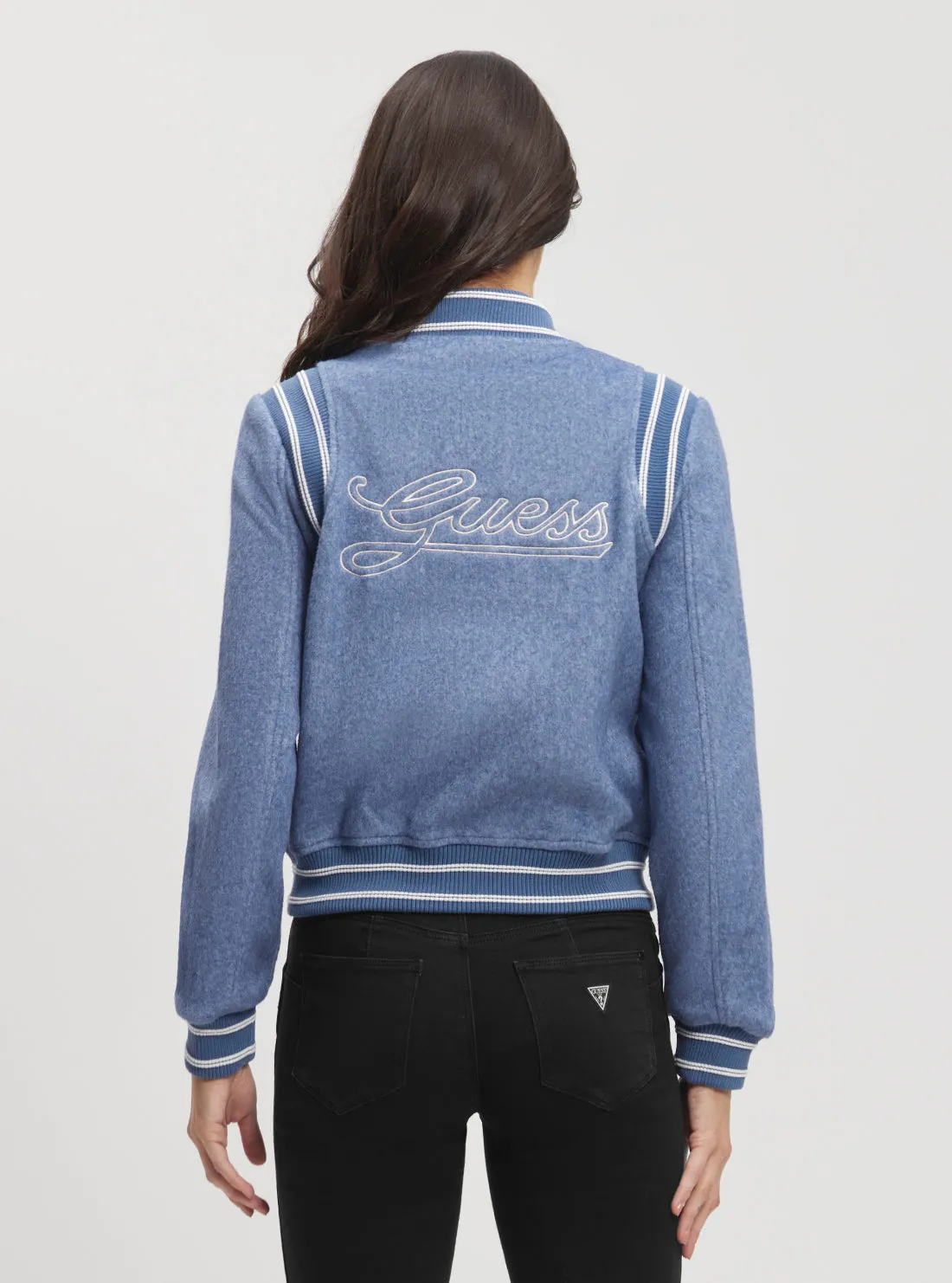 Eco Blue Gloria Logo Bomber Jacket