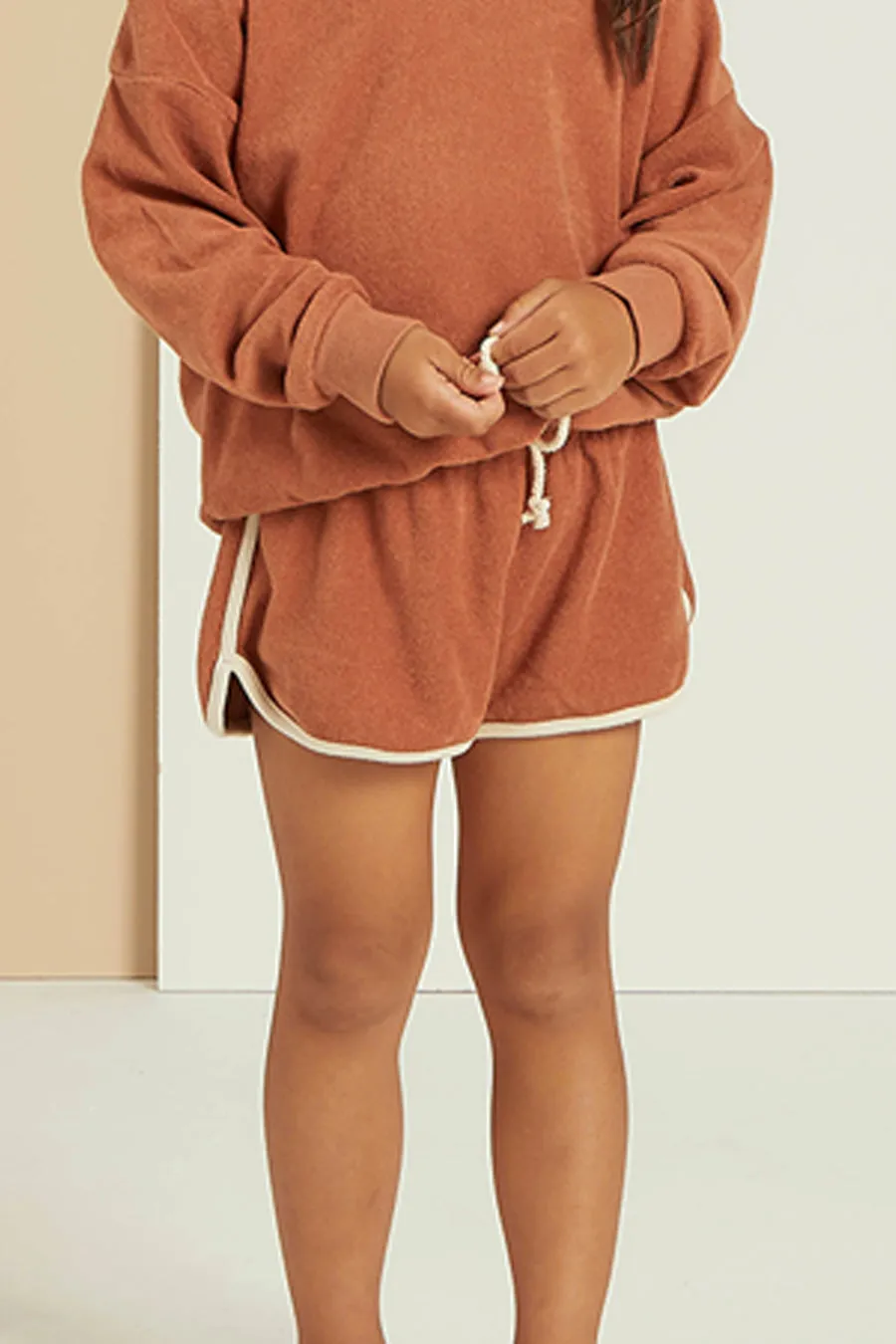 Girls Shorts Rylee   Cru Terry Terracotta