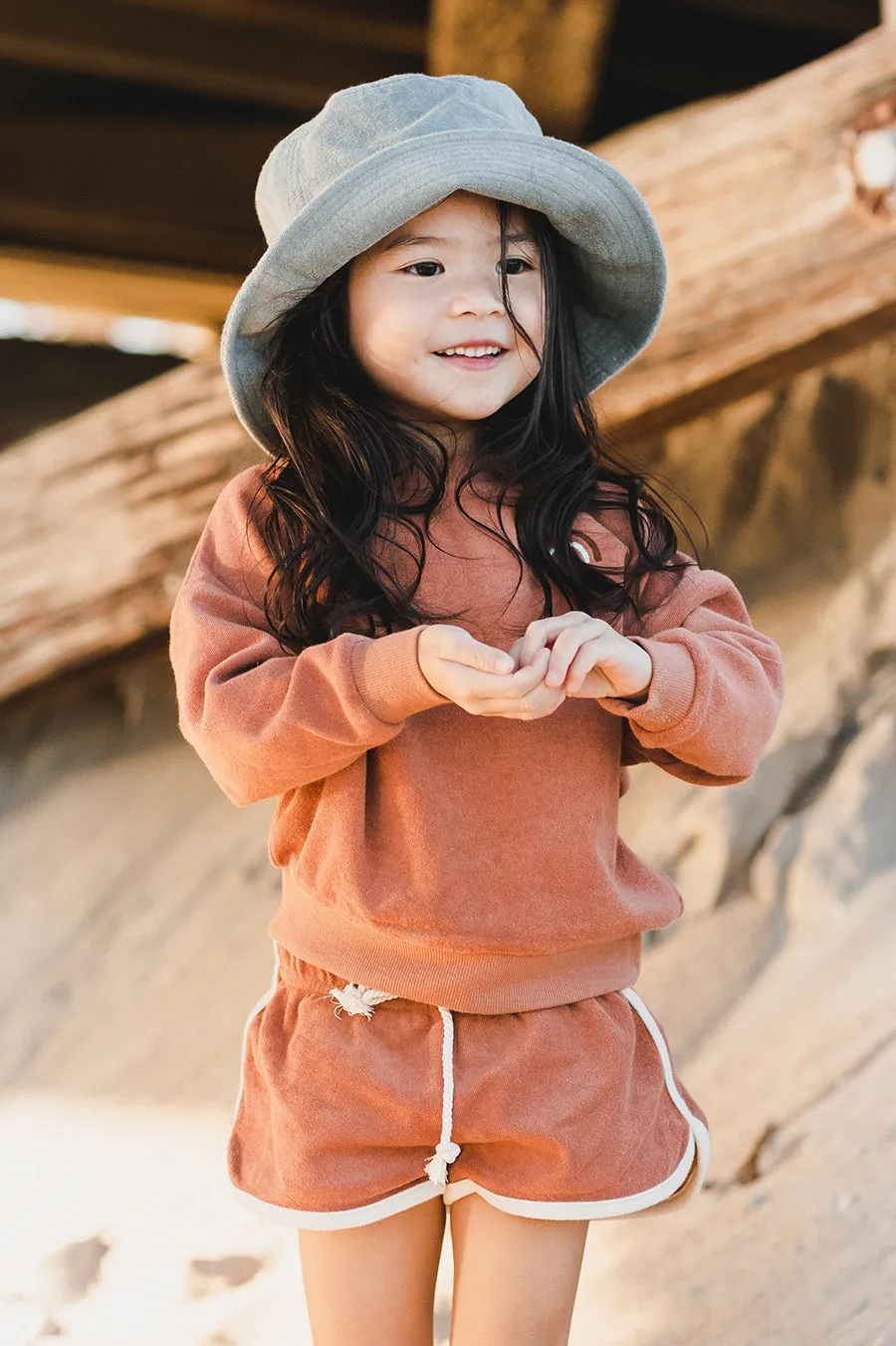 Girls Shorts Rylee   Cru Terry Terracotta