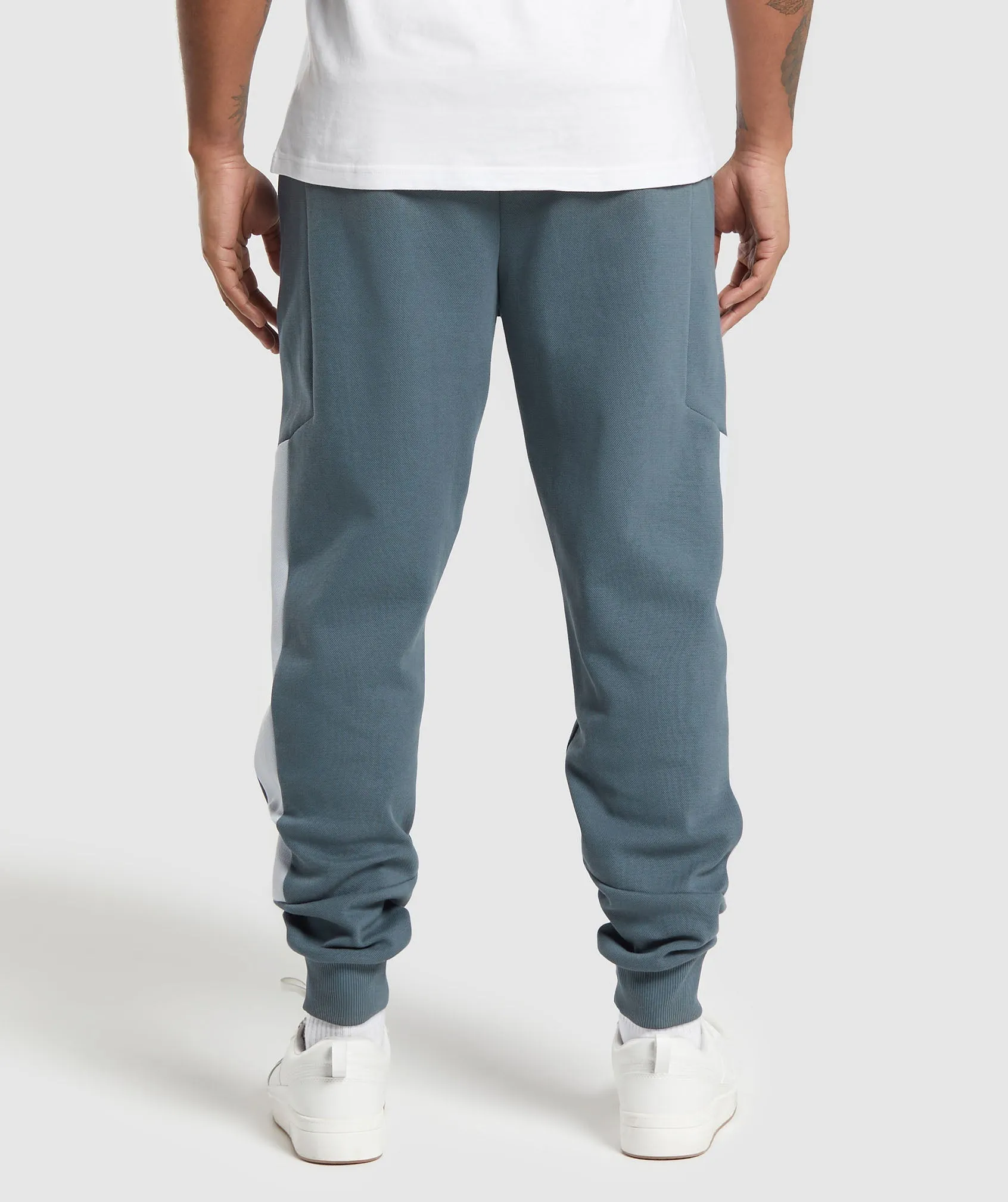 Gymshark Pique Joggers - Titanium Blue/Fresh Blue