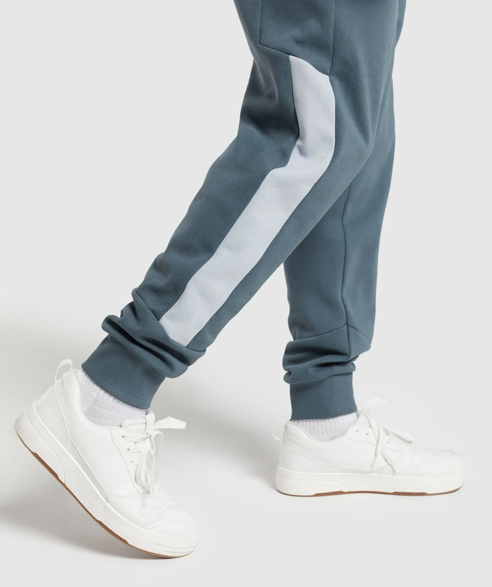 Gymshark Pique Joggers - Titanium Blue/Fresh Blue