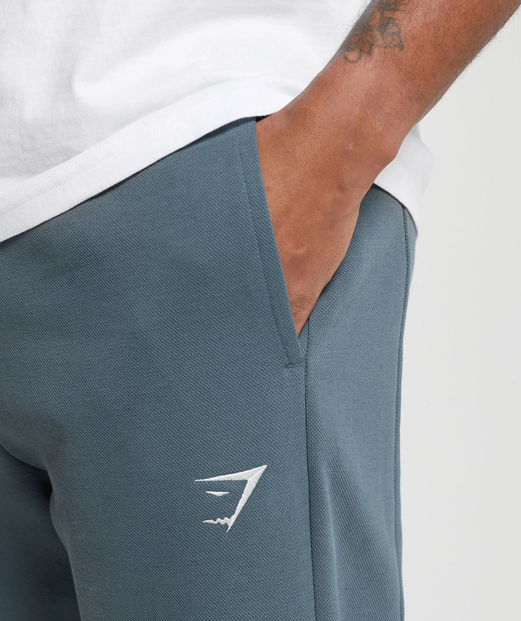 Gymshark Pique Joggers - Titanium Blue/Fresh Blue