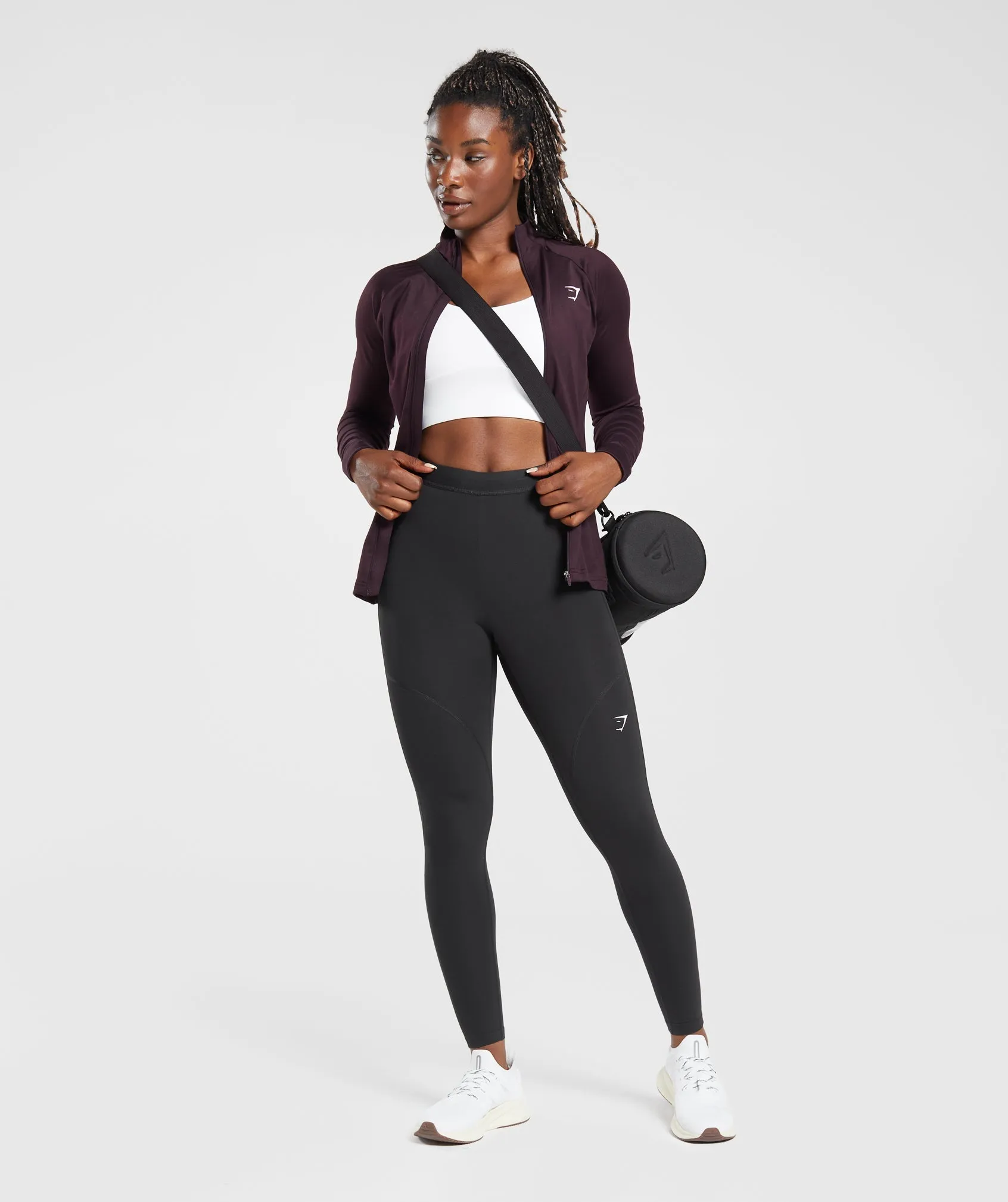 Gymshark Training Zip Up Jacket - Plum Brown