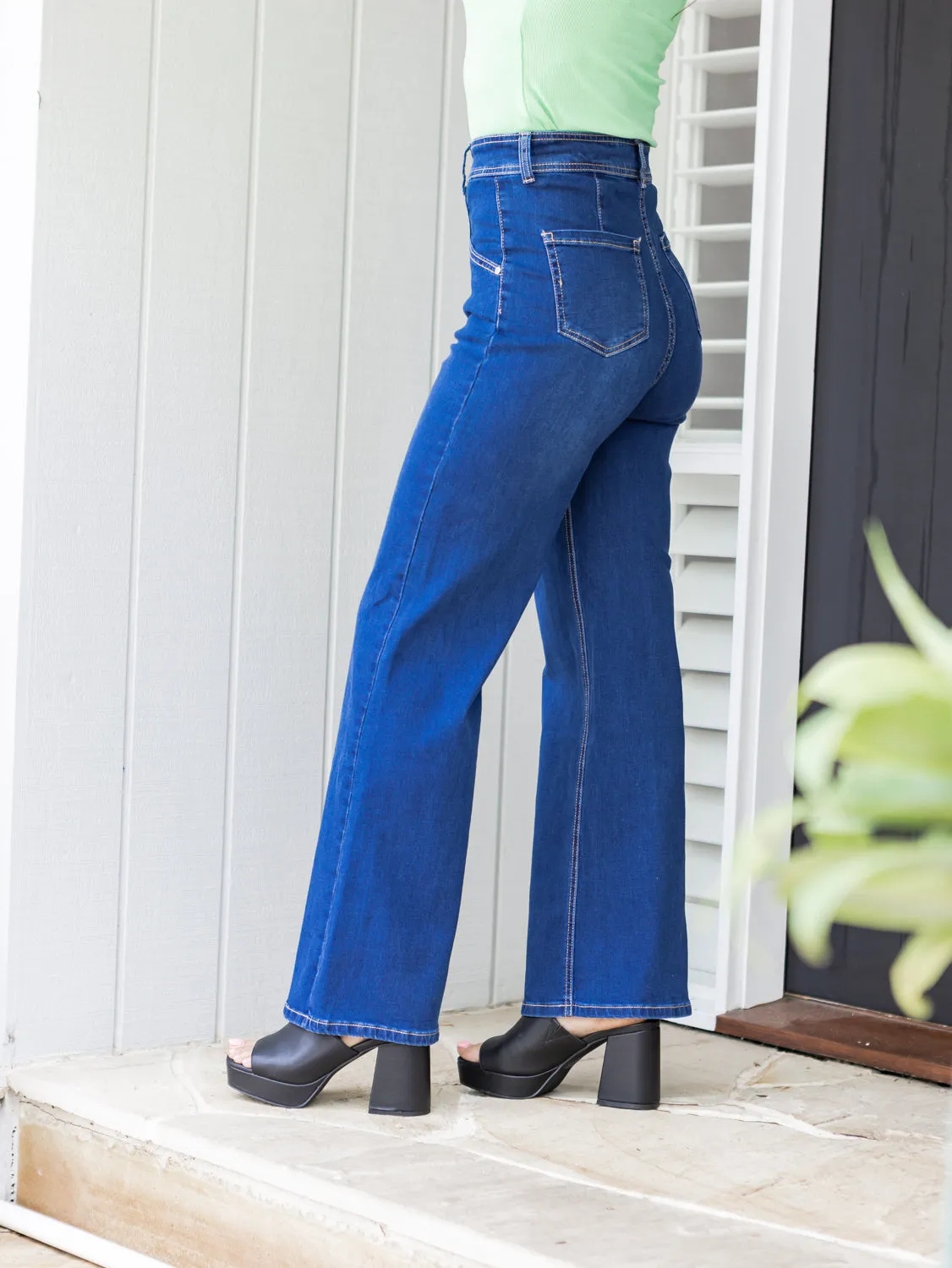 Hudson Wide Leg - Dark Denim