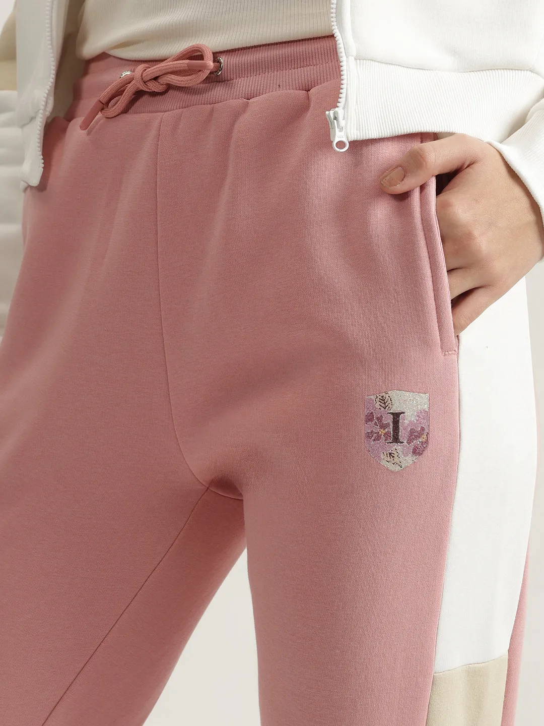 Iconic Women Pink Solid Straight Joggers Style Sweatpant