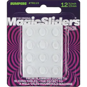 Magic Sliders 1/2 In. Round Clear Self-Stick Bumper (12 Pack)