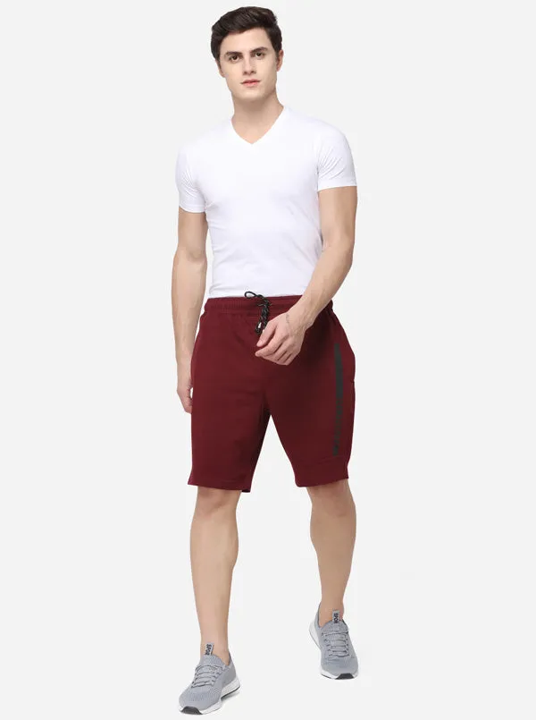 Maroon Solid Regular Fit Shorts | JadeBlue