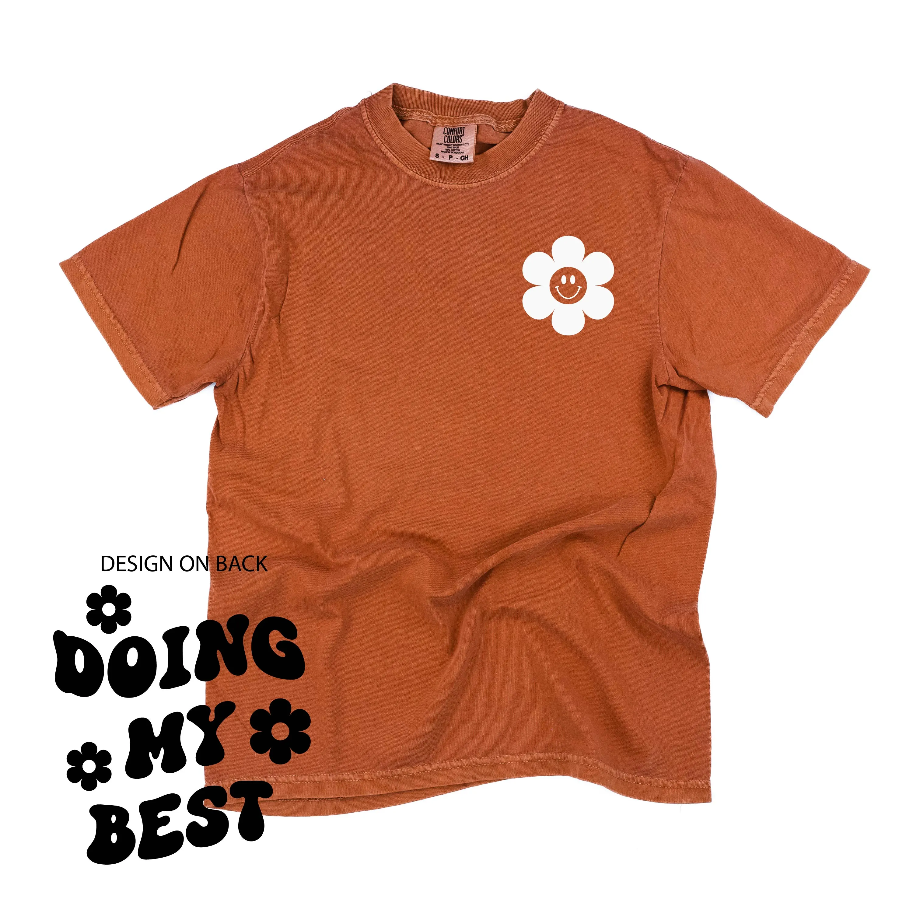 Melting Motherhood - DOING MY BEST (w/ Simple Flower Smiley) - SHORT SLEEVE COMFORT COLORS TEE