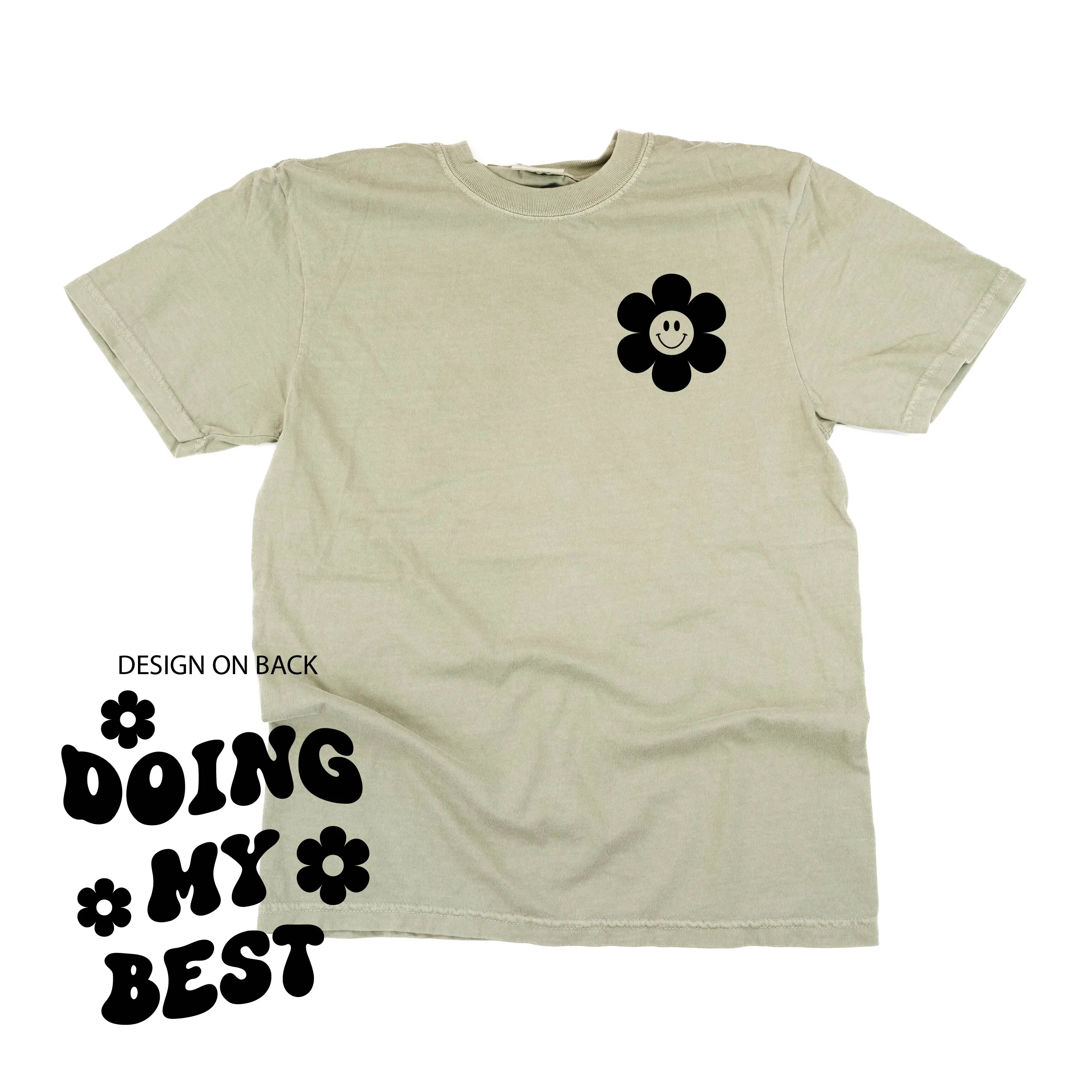 Melting Motherhood - DOING MY BEST (w/ Simple Flower Smiley) - SHORT SLEEVE COMFORT COLORS TEE