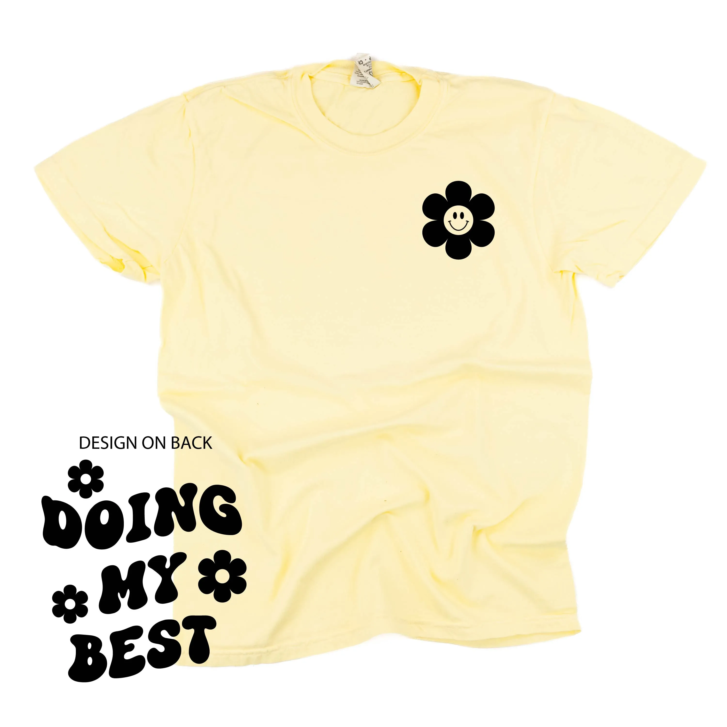 Melting Motherhood - DOING MY BEST (w/ Simple Flower Smiley) - SHORT SLEEVE COMFORT COLORS TEE