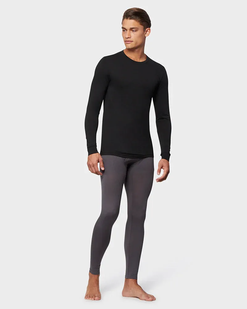 Men's Lightweight Baselayer Crew Top - Black