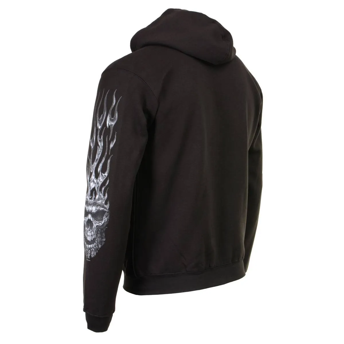 Milwaukee Leather MPMH118002 Men’s ‘Shredder Skull’ Black Hoodie with Zipper Closure