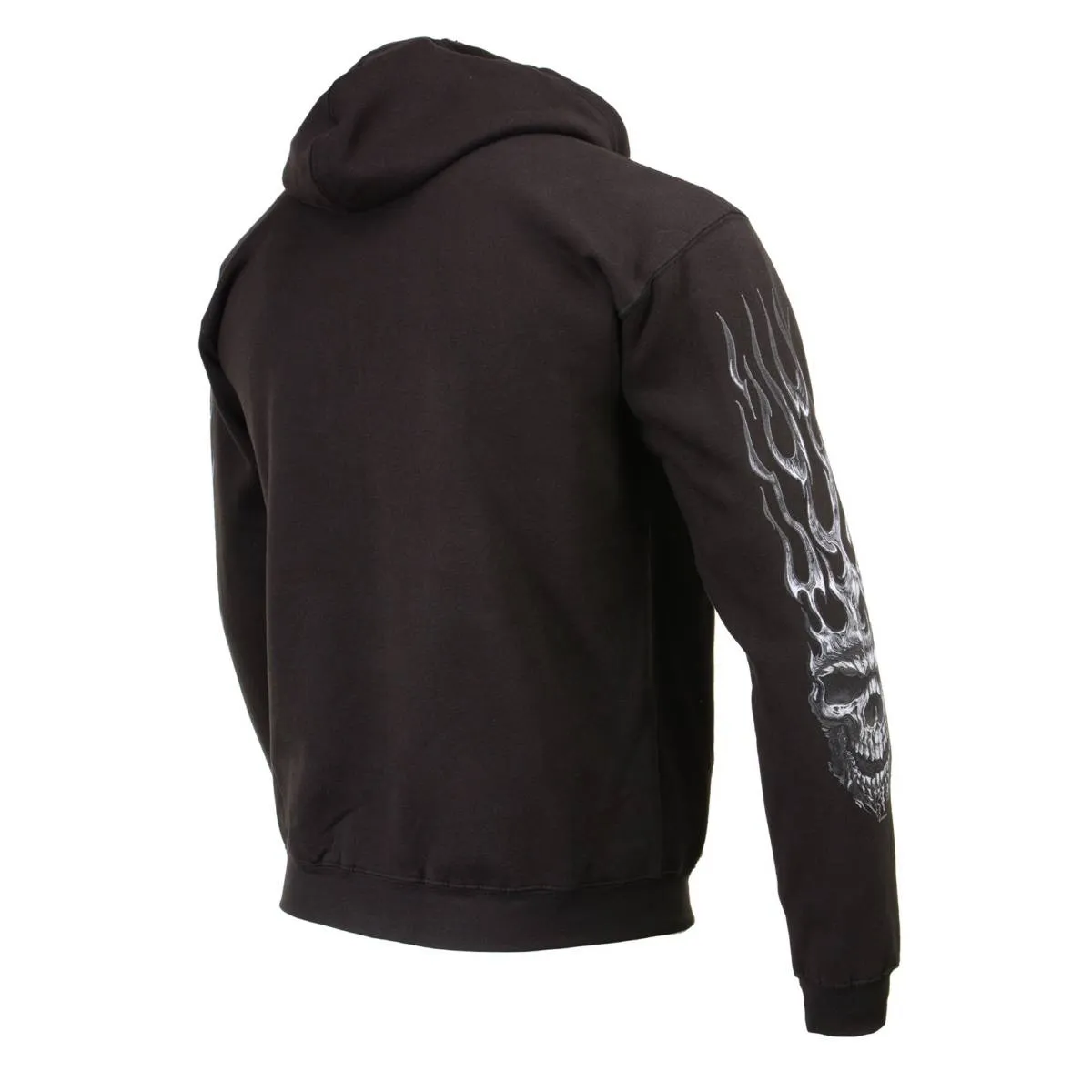 Milwaukee Leather MPMH118002 Men’s ‘Shredder Skull’ Black Hoodie with Zipper Closure