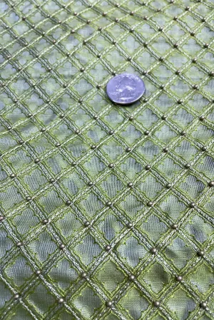 Olive Diamond Beading on Light Green