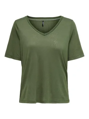 Onlelise S/s V-neck Top Jrs Noos - Army