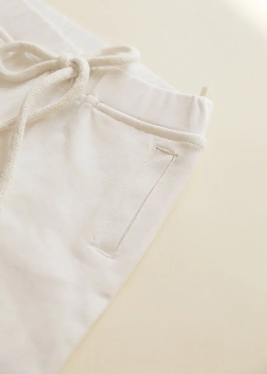 Organic Cotton Unisex Joggers- White