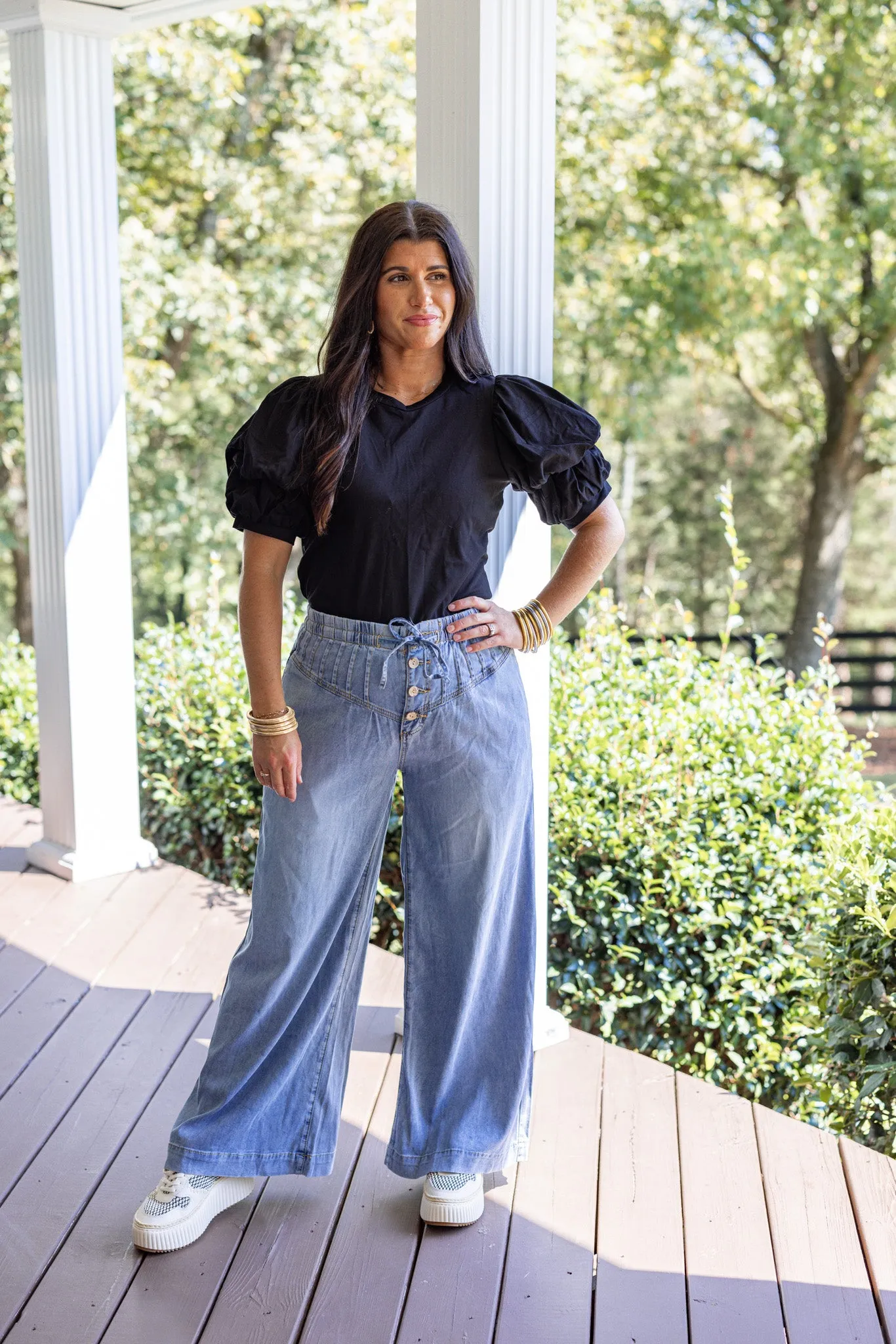 Palazzo Perfection Blue Denim Pants