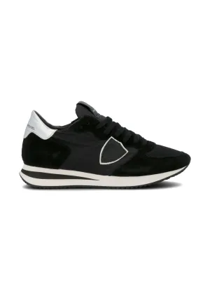 Philippe Model Trpx Low-Top Sneakers in Leather Black Silver