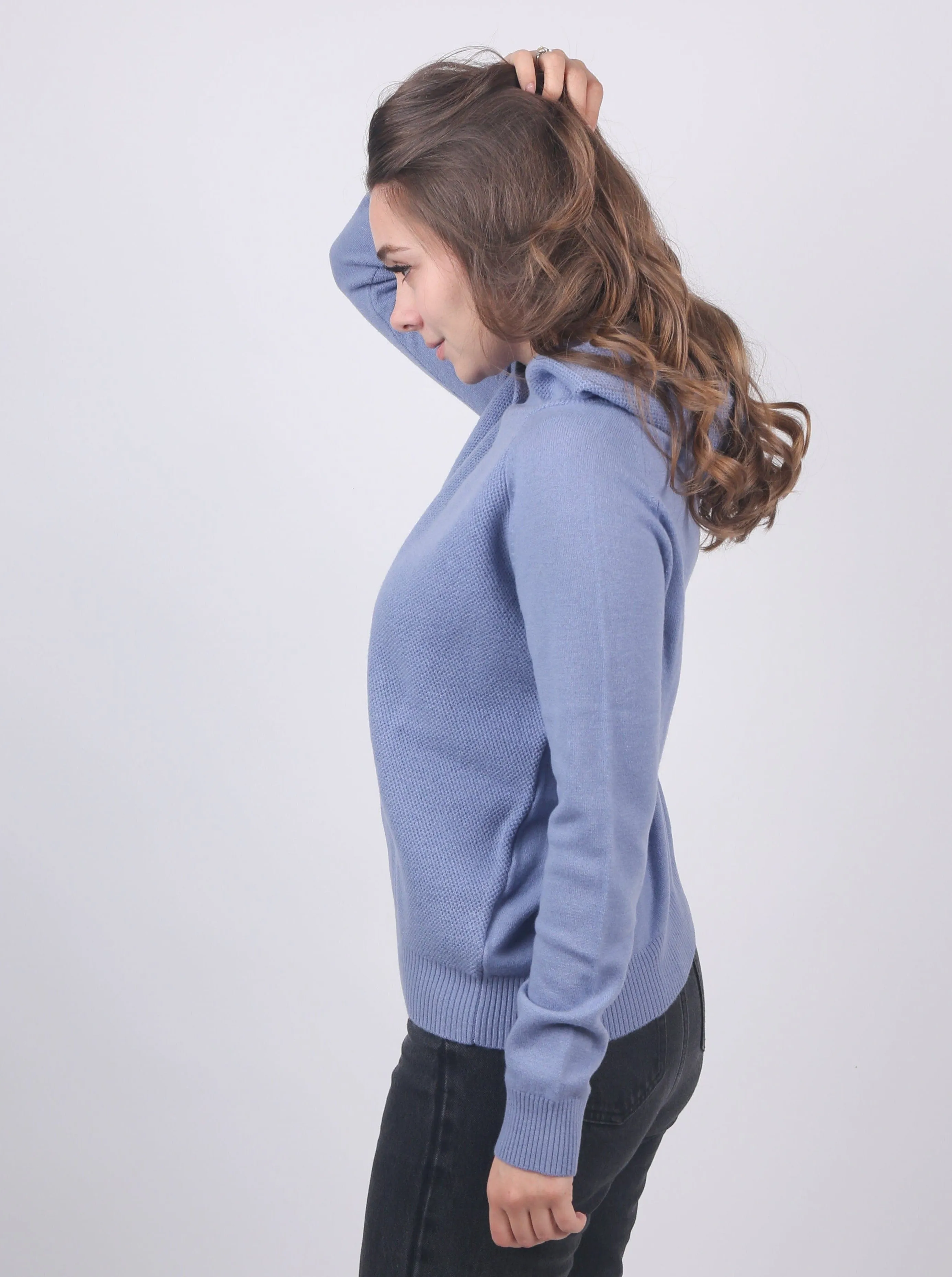 Premium Wool Pullover Jumper - Stay Warm and Stylish | Shopify Knitwear Women Wool Pullover Jumper-Blue Sally