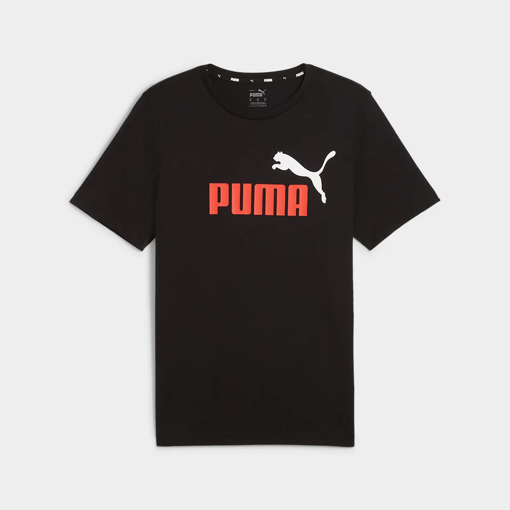 Puma Mens Essentials 2 Color Logo Tee Black/Multi _ 182014 _ Black