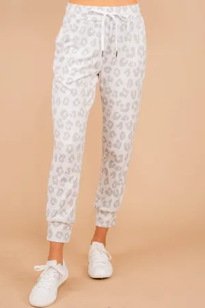 Set You Straight Gray Leopard Joggers