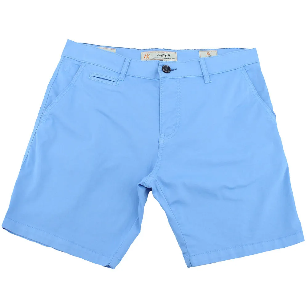 Solid Blue Chino Shorts