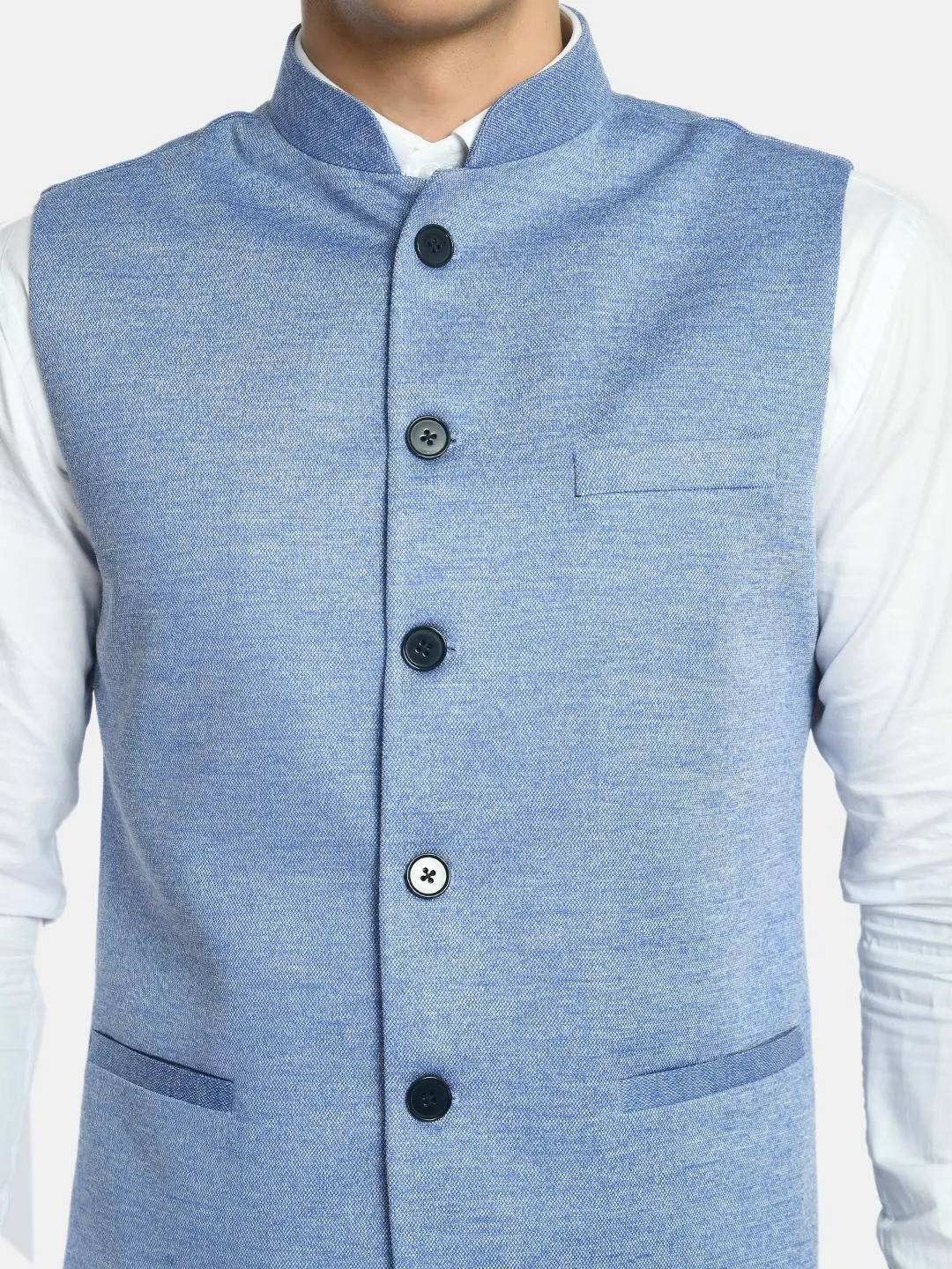 Stylish Solid Herringbone Nehru Jacket for Festive Occasions