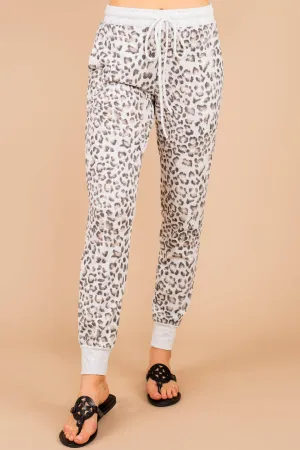 Stay For More Heather Gray Leopard Joggers