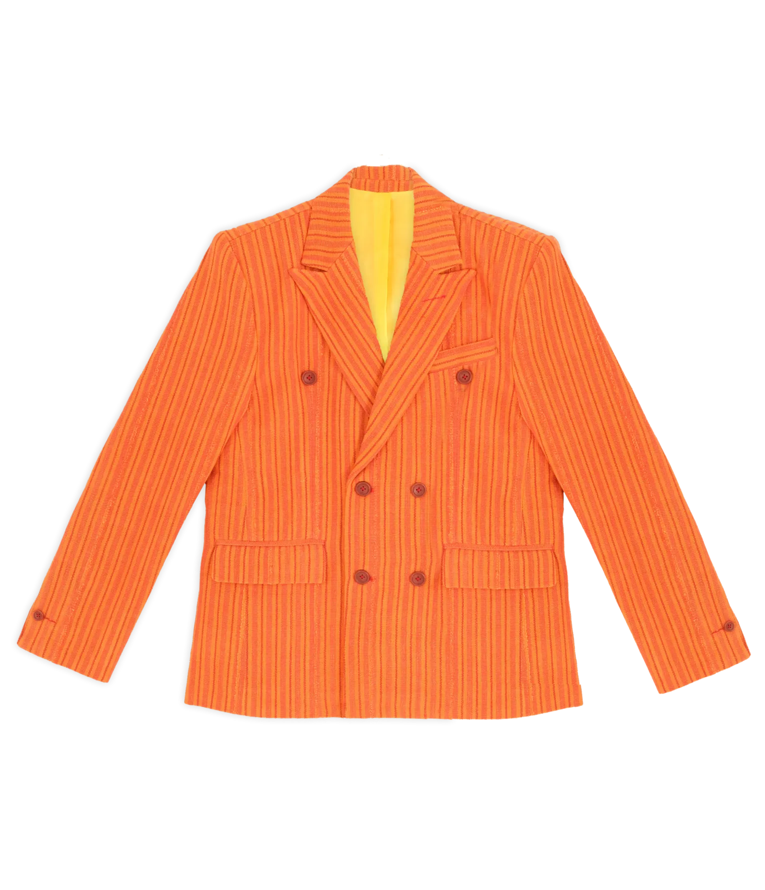 The Miles III double-breasted suit jacket with corozo nut buttons