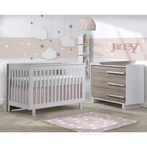 Tulip Urban Collection Convertible Crib and 3 Drawer Dresser (2 piece set)