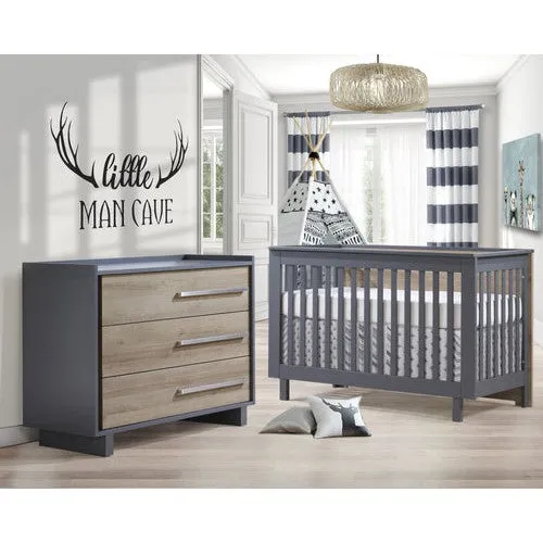 Tulip Urban Collection Convertible Crib and 3 Drawer Dresser (2 piece set)