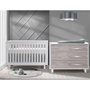 Tulip Urban Collection Convertible Crib and 3 Drawer Dresser (2 piece set)