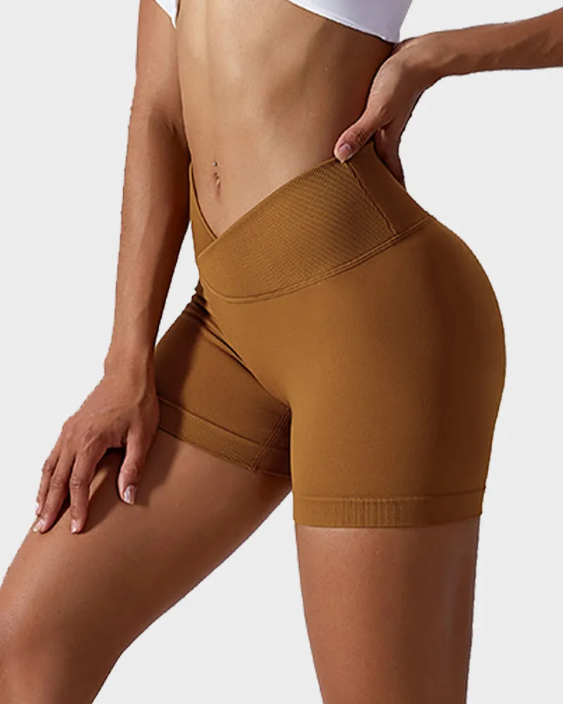 V-Cross Waist Butt Lifting Fitness Shorts